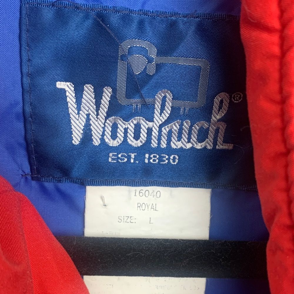 WOOLRICH | LARGE Men CASUAL LIGHTWEIGHT JACKET | COLOR BLOCK RED ROYAL BLUE 1604 - Picture 2 of 16